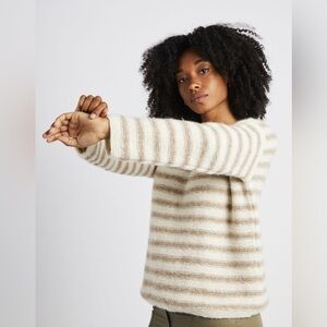 AQUA CASHMERE | 100% cashmere striped sweater | small medium